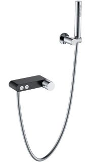 Смеситель для ванны Boheme Stick 123-BCR чёрный/хром